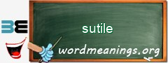 WordMeaning blackboard for sutile